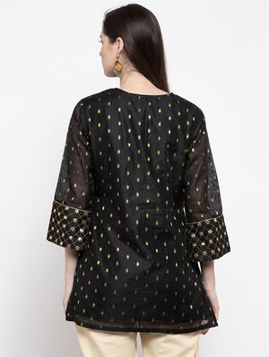 black pure silk regular tunic - 17095469 - Standard Image - 3