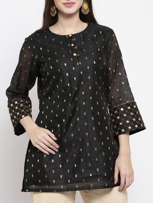 black pure silk regular tunic - 17095469 - Standard Image - 4