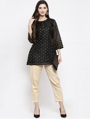 black pure silk regular tunic - 17095469 - Standard Image - 5