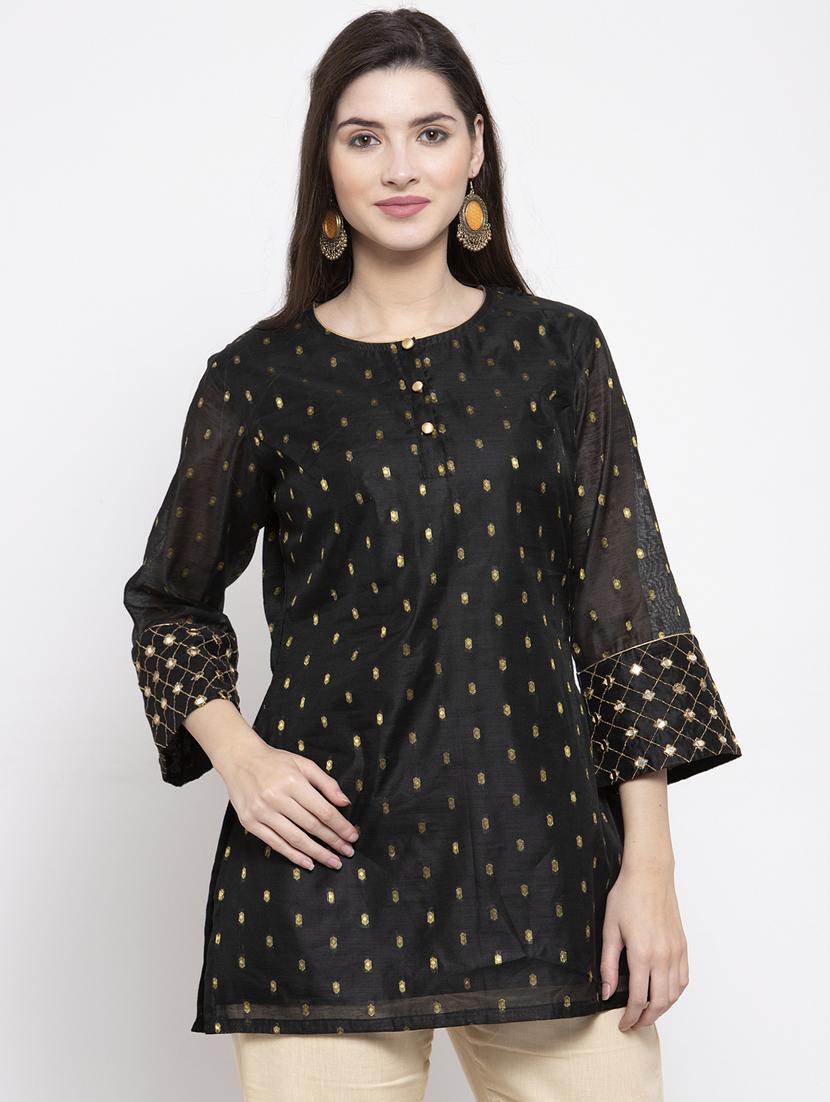 black pure silk regular tunic - 17095469 - Zoom Image - 1