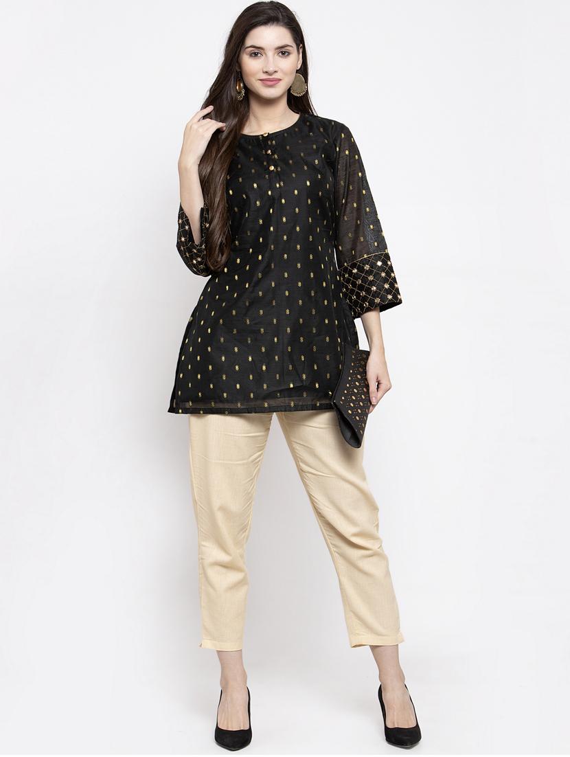 black pure silk regular tunic - 17095469 - Zoom Image - 5