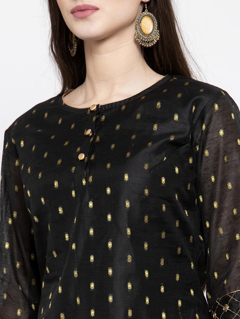 black pure silk regular tunic - 17095469 - Zoom Image - 6