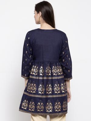 blue cotton regular tunic - 17095470 - Standard Image - 3