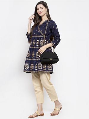 blue cotton regular tunic - 17095470 - Standard Image - 5