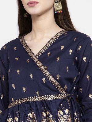 blue cotton regular tunic - 17095470 - Standard Image - 6