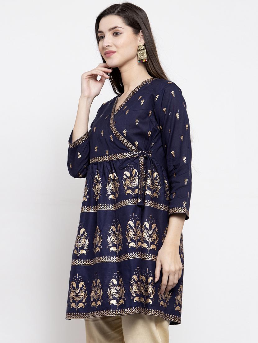 blue cotton regular tunic - 17095470 - Zoom Image - 2