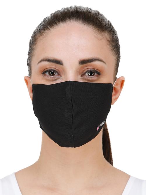 black cotton anti-pollution women mask (pack of 2) - 17095787 - Standard Image - 1