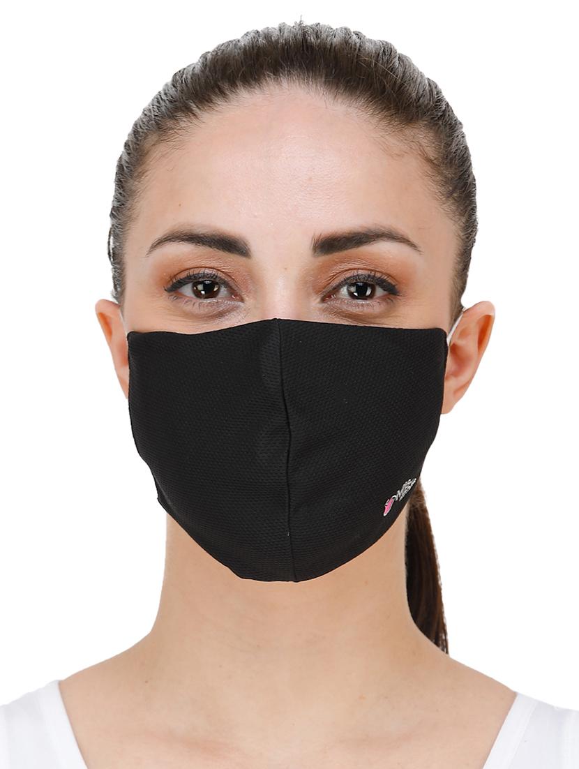 black cotton anti-pollution women mask (pack of 2) - 17095787 - Zoom Image - 1
