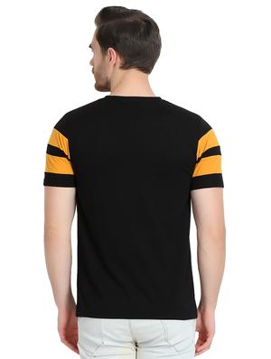 black color block cut & sew t-shirt - 17095814 - Standard Image - 3