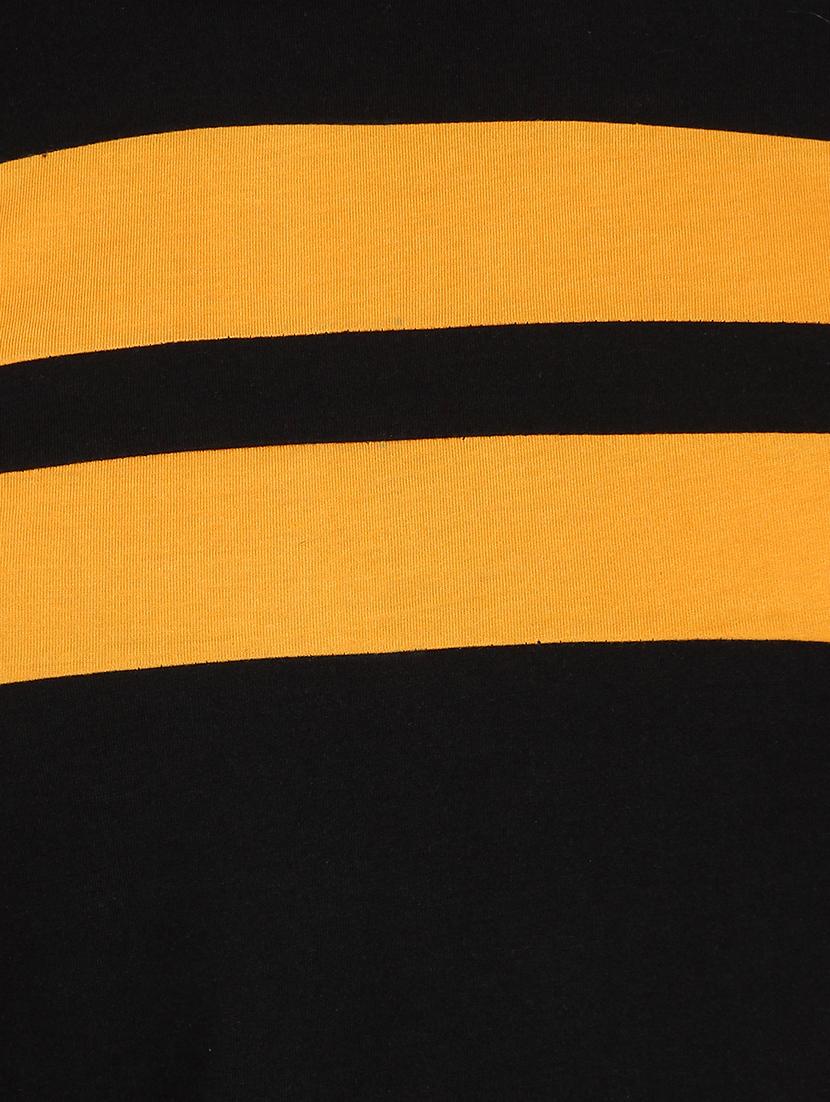 black color block cut & sew t-shirt - 17095814 - Zoom Image - 5