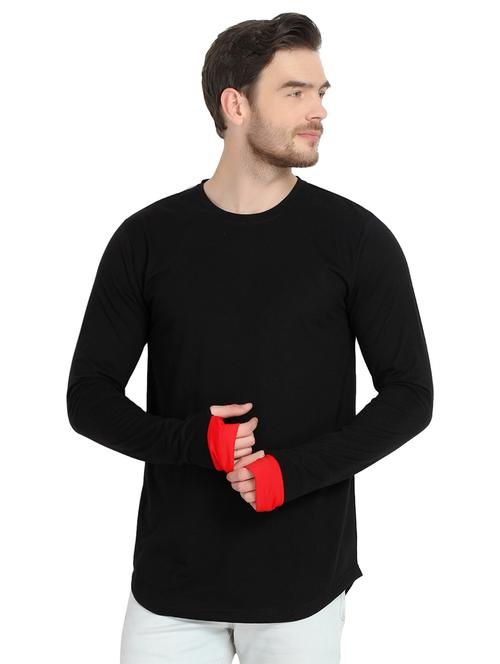 black cotton tshirt - 17095819 - Standard Image - 1