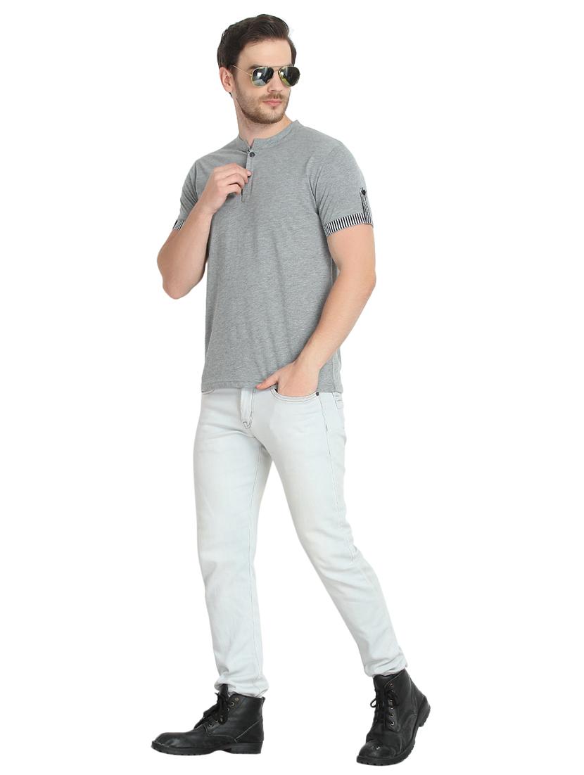 grey solid t-shirt - 17095822 - Zoom Image - 4