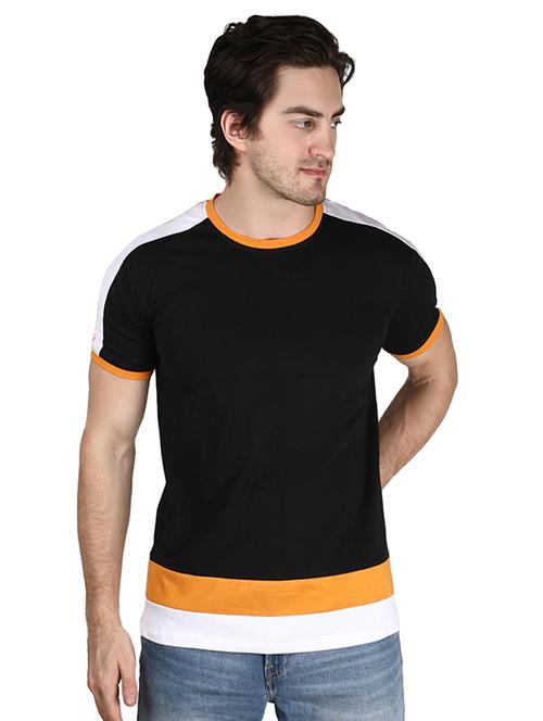 black color block t-shirt - 17096067 - Standard Image - 1