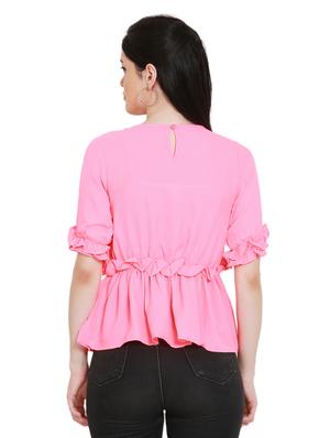 frill detail peplum top - 17096120 - Standard Image - 3