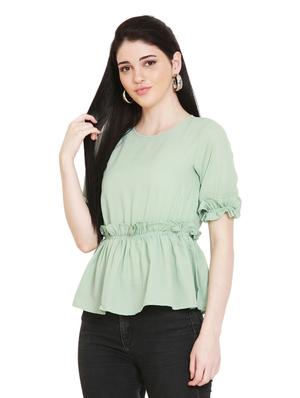 frill detail peplum top - 17096131 - Standard Image - 2