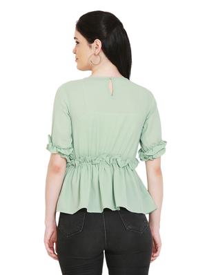 frill detail peplum top - 17096131 - Standard Image - 3