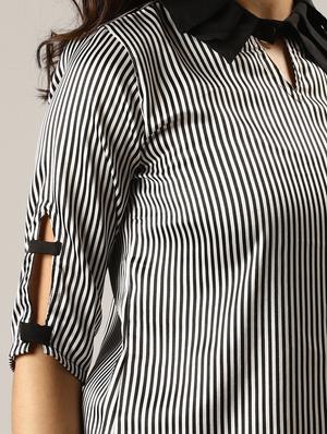layered collar striped top - 17096304 - Standard Image - 5