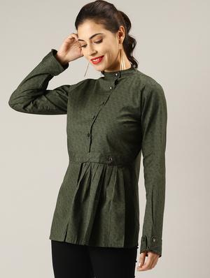button detail a-line top - 17096313 - Standard Image - 2