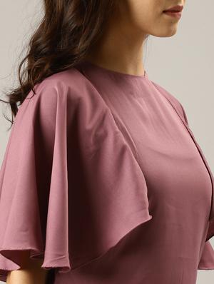 cape style sleeves solid top - 17096318 - Standard Image - 5