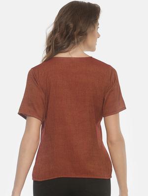front slit button closure top - 17096325 - Standard Image - 3