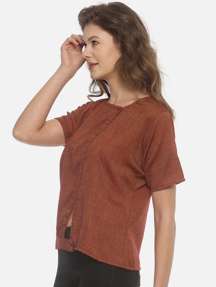 front slit button closure top - 17096325 - Zoom Image - 2