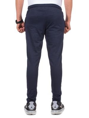 navy blue printed full length track pant - 17096598 - Standard Image - 3