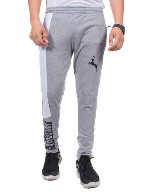 grey printed full length track pant - 17096599 - Standard Image - 1