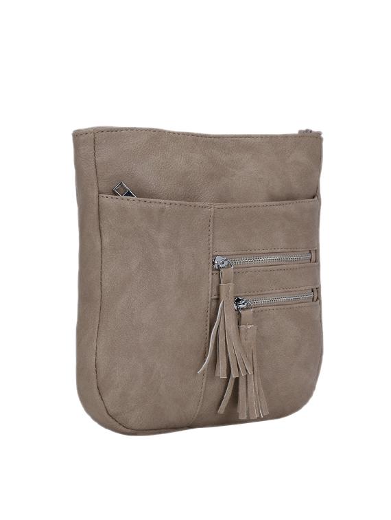 beige leatherette (pu) regular sling bag - 17097721 - Zoom Image - 4