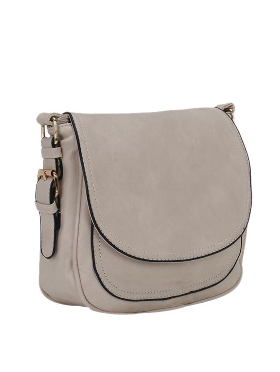 beige leatherette (pu) regular sling bag - 17097727 - Zoom Image - 4