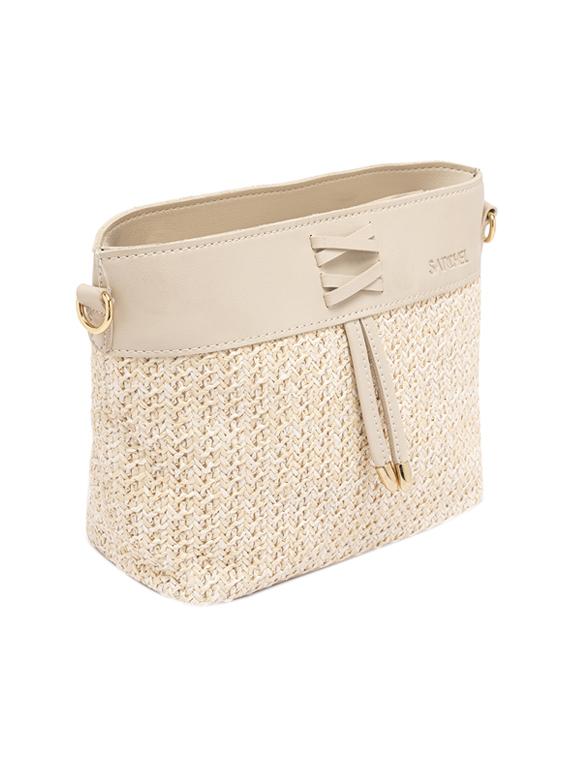 beige leatherette (pu) regular sling bag - 17097751 - Zoom Image - 4
