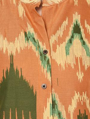 ikat a-line kurta - 17097937 - Standard Image - 4