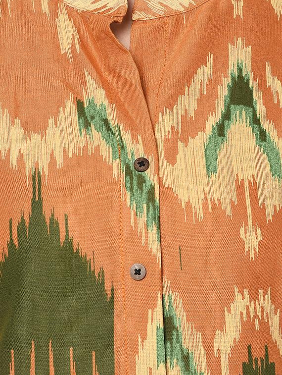 ikat a-line kurta - 17097937 - Zoom Image - 4