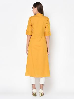 solid straight kurta - 17097945 - Standard Image - 3
