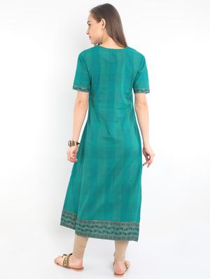 printed a-line kurta - 17098449 - Standard Image - 3