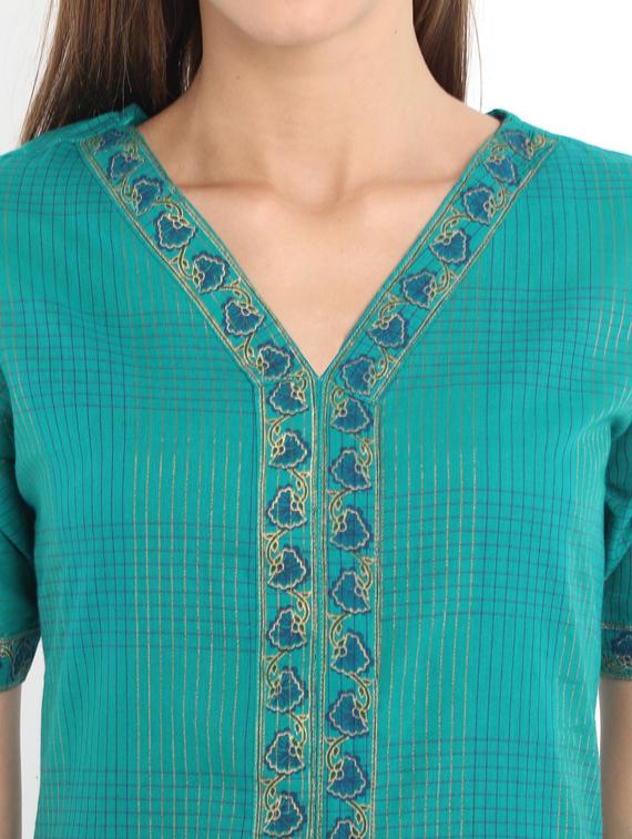 printed a-line kurta - 17098449 - Zoom Image - 4