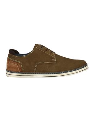 green synthetic & mesh laceup derbies - 17098760 - Standard Image - 2