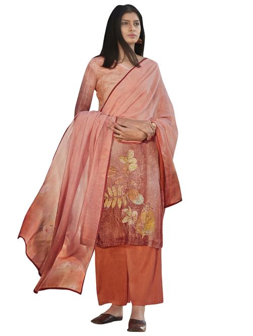 printed unstitched suit - 17098923 - Standard Image - 1