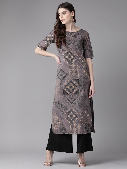 geometrical straight kurta - 17099267 - Standard Image - 1
