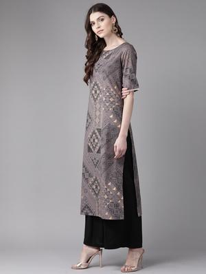 geometrical straight kurta - 17099267 - Standard Image - 2