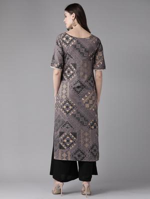 geometrical straight kurta - 17099267 - Standard Image - 3