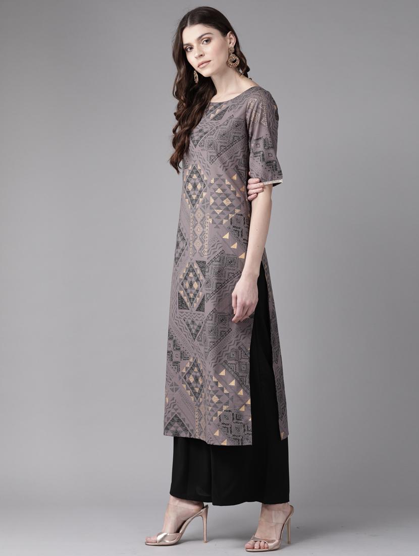 geometrical straight kurta - 17099267 - Zoom Image - 2