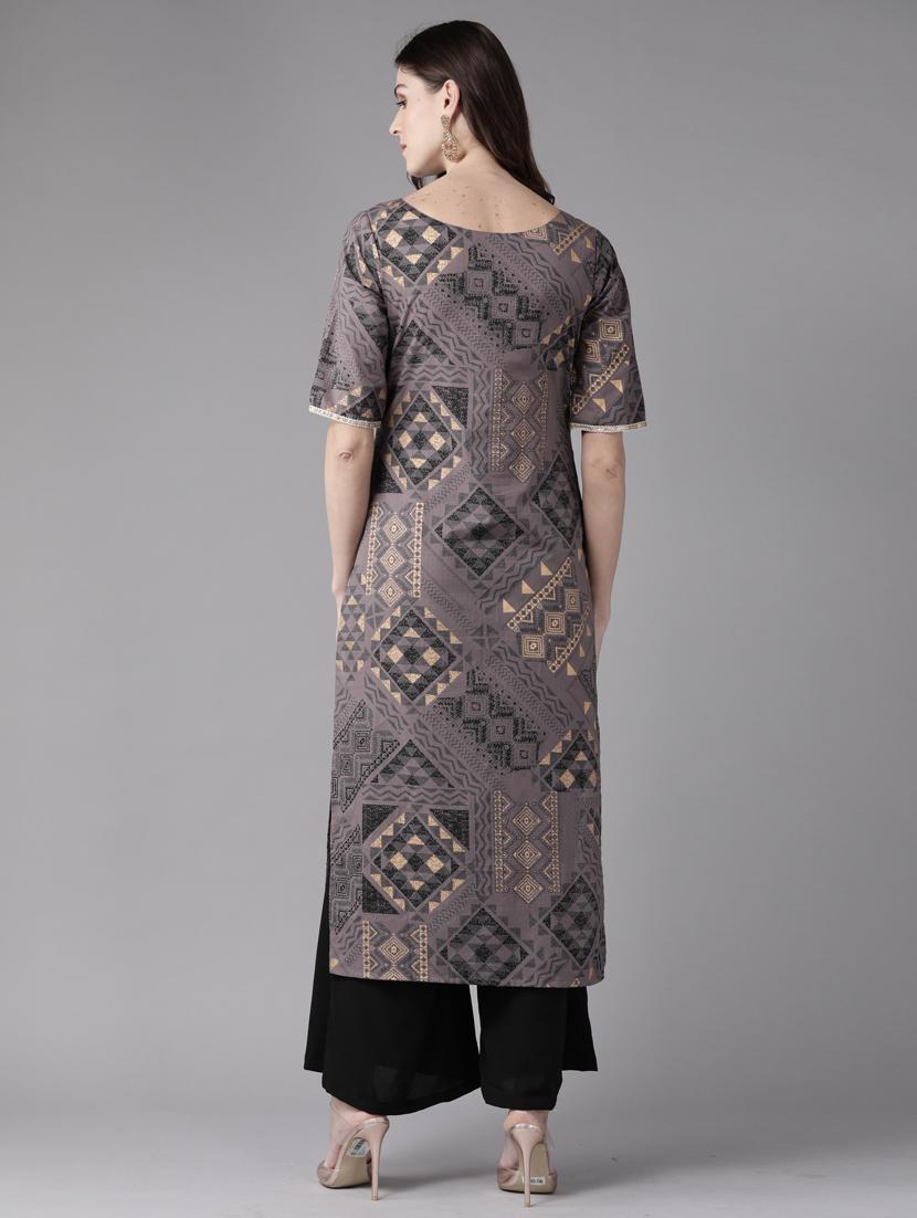 geometrical straight kurta - 17099267 - Zoom Image - 3