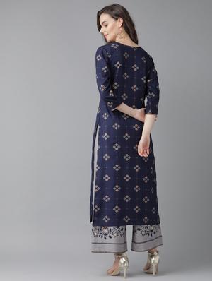 geometrical straight kurta - 17099303 - Standard Image - 3
