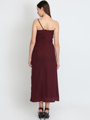 side slit single shoulder maxi dress - 17099333 - Standard Image - 3