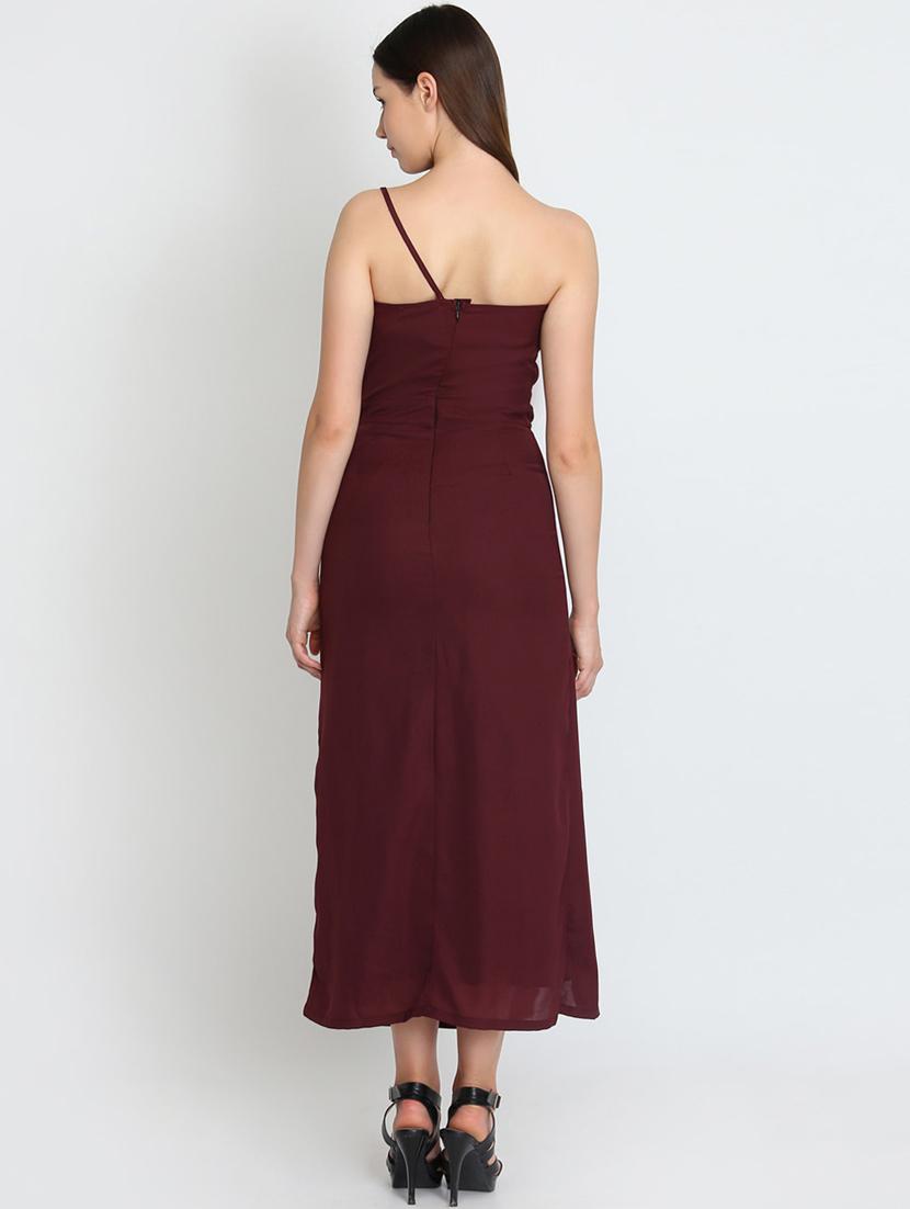 side slit single shoulder maxi dress - 17099333 - Zoom Image - 3