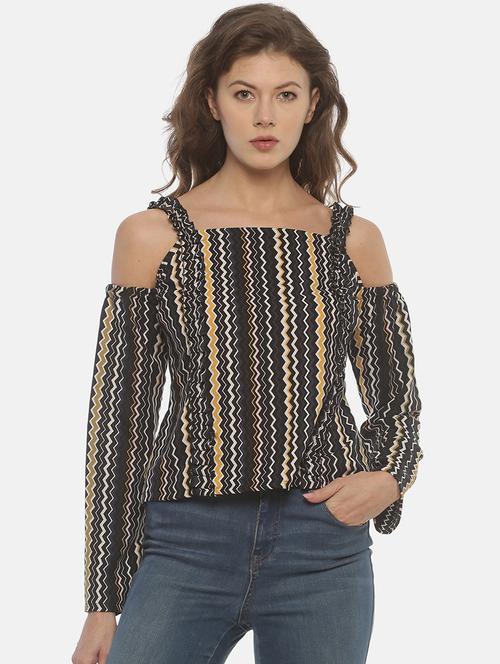 cold shoulder chevron top - 17099814 - Standard Image - 1