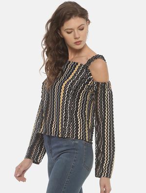 cold shoulder chevron top - 17099814 - Standard Image - 2