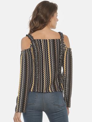 cold shoulder chevron top - 17099814 - Standard Image - 3
