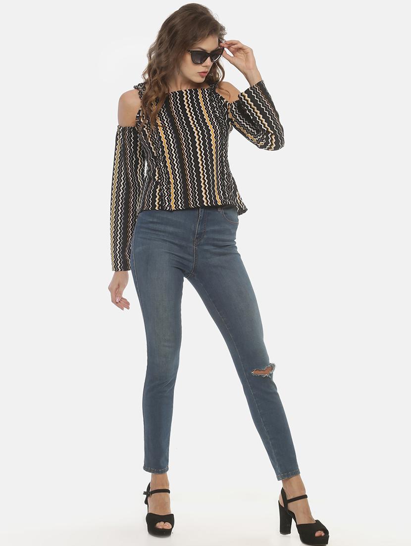 cold shoulder chevron top - 17099814 - Zoom Image - 4