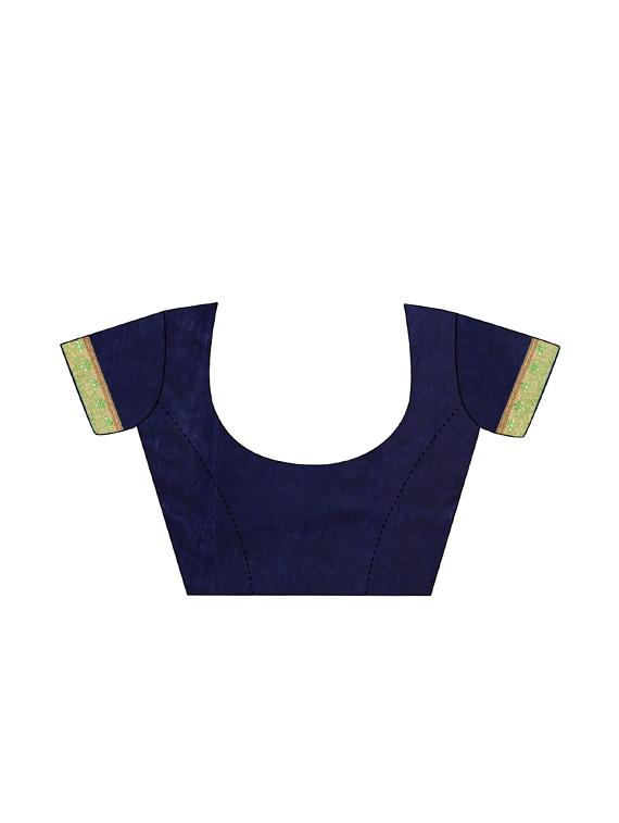 contrast embroidered saree with blouse - 17100478 - Zoom Image - 4